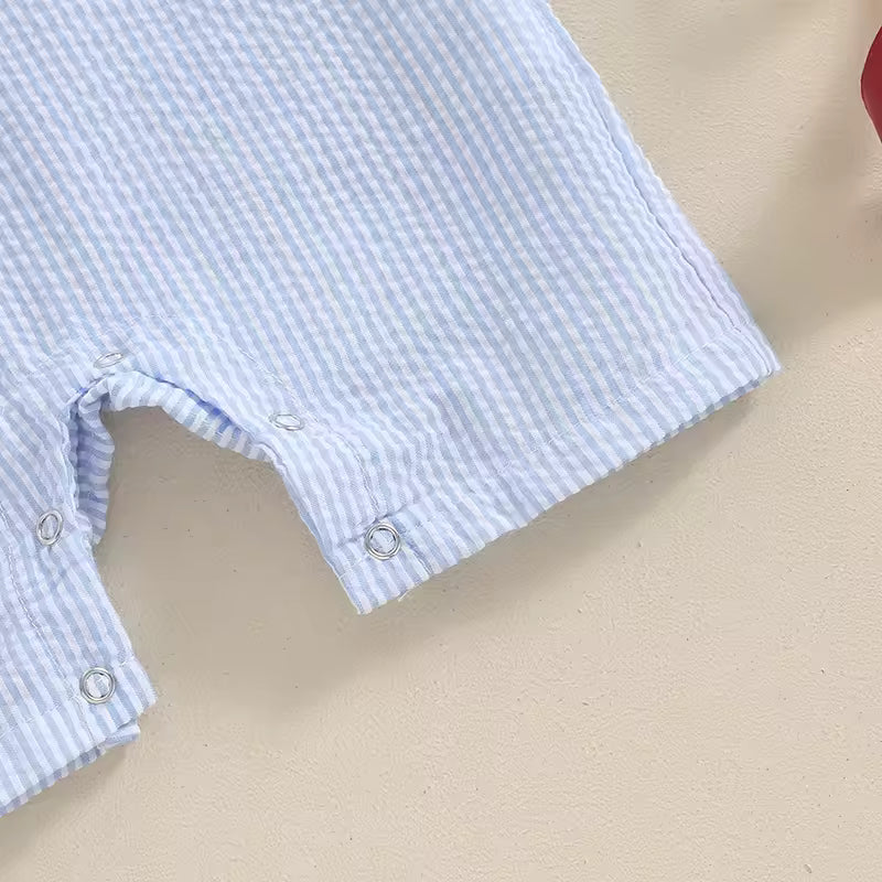 Callum Boys First Birthday Romper - Blue | Cake