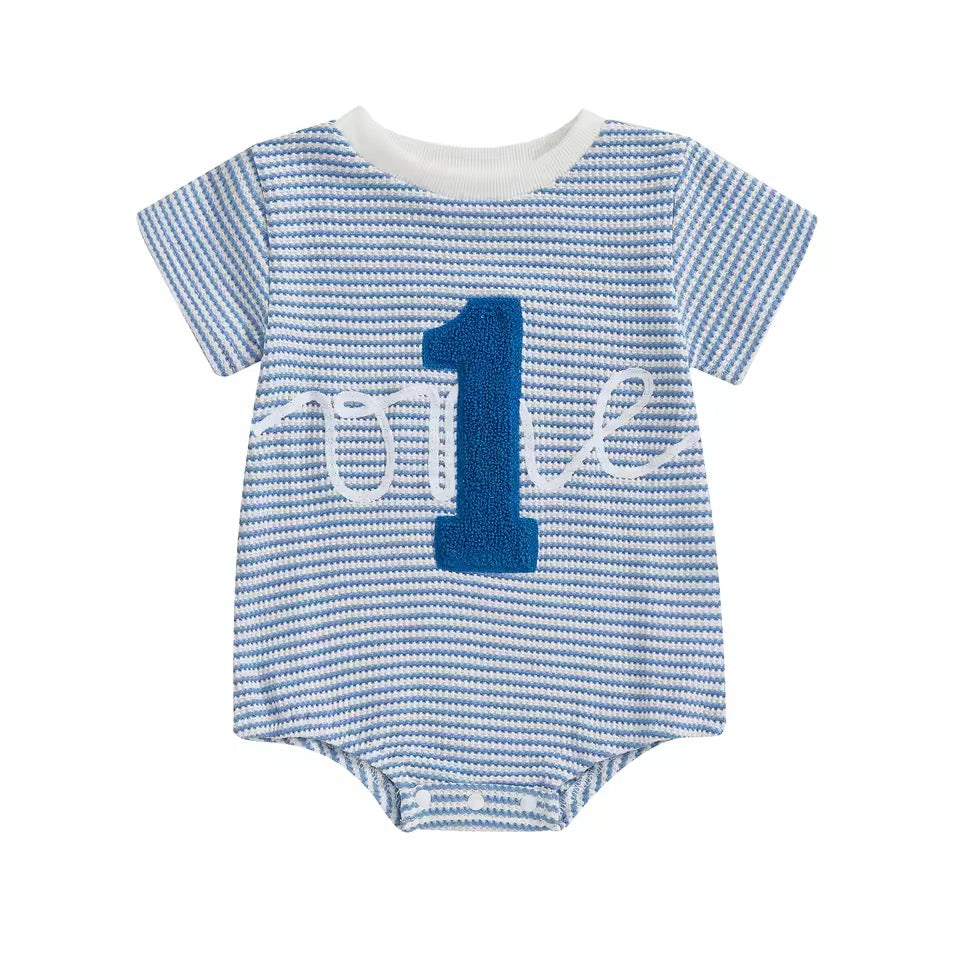 Lenny ‘One’ First Birthday Bodysuit- Blue