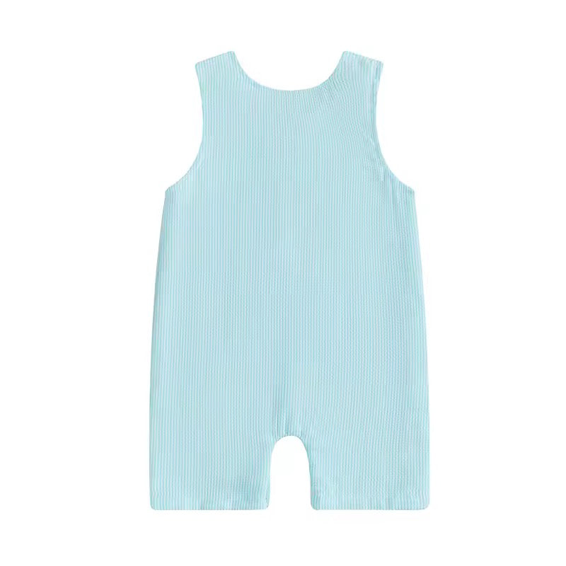 Lachlan Cupcake First Birthday Romper - Sky Blue