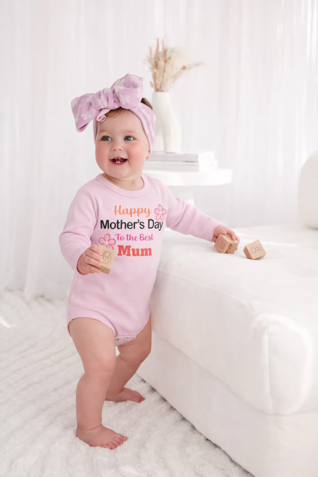 Fluff + Buff® Mother’s Day Baby Onesie - Pink