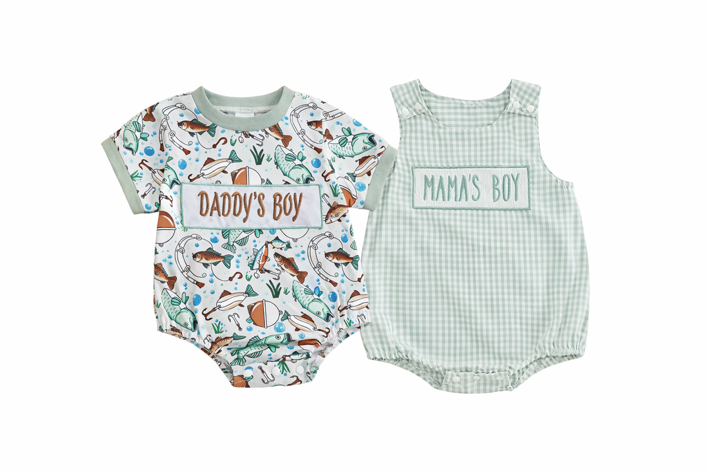 Cooper Mama’s Boy + Daddy’s Boy Romper Set – Matching Baby Boy Outfits