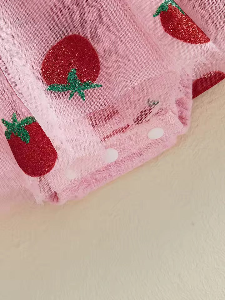 Zora ‘1/2’ Birthday Tulle Dress - Strawberry