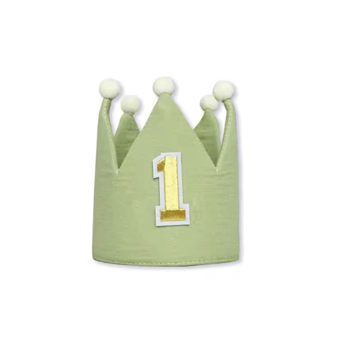 Sage Green First Birthday Crown | Neutral Baby Birthday Party Hat