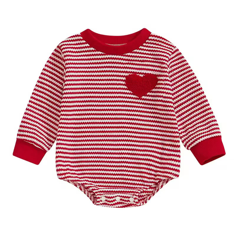 Valentine Stripped Body Suit (Long Sleeve)