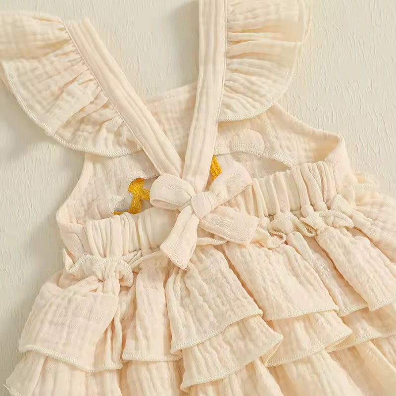Bambi 'One' First Birthday Romper - Beige