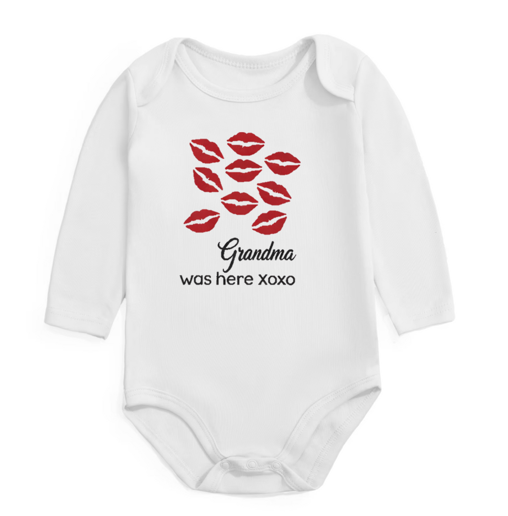 ‘Grandma Was Here’ Baby Bodysuit – Long Sleeve Keepsake Gift