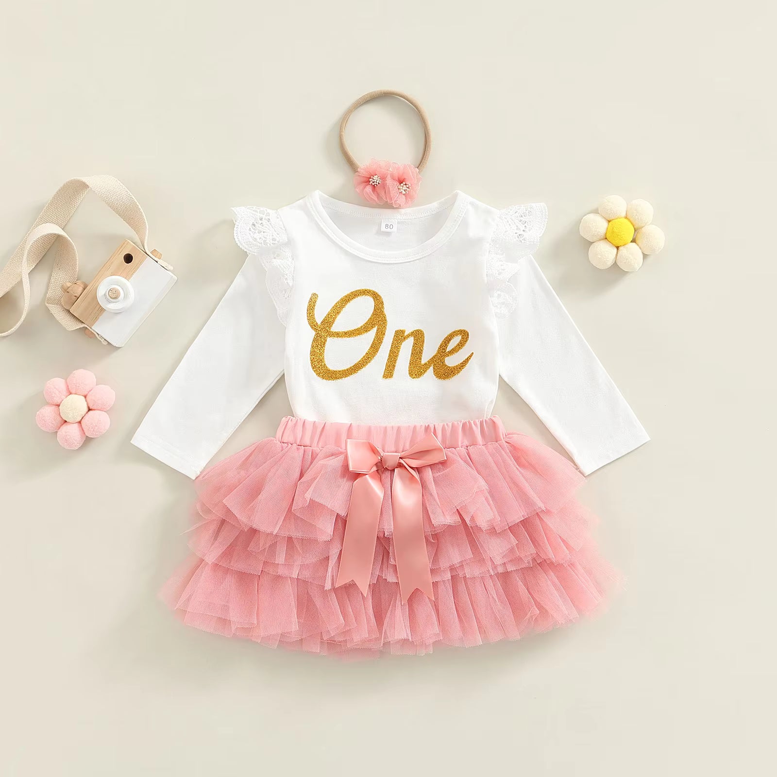 Dara 'One' First Birthday Ensemble - Long Sleeve