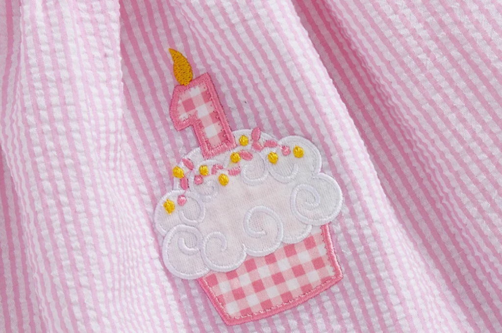 Jena Cupcake First Birthday Dress - Pink